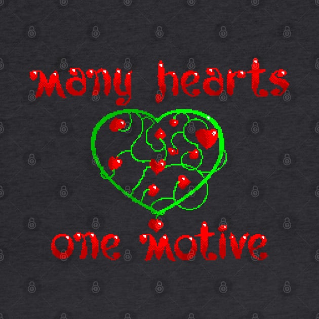 Valentines Day Many Hearts 8 Bit Art by 8 Fists of Tees